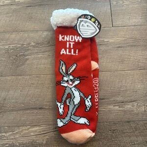 New Sherpa Lined Bugs Bunny Socks